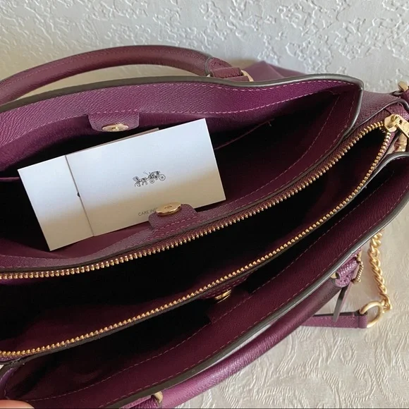 Coach burgundy Leather Sage Carryall Bag - Picture 4 of 8